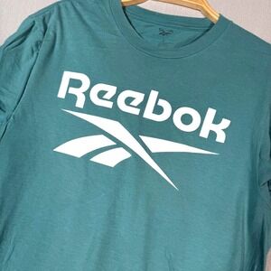 Reebok Mens Graphic Logo T-Shirt Teal Green Small Sportswear Streetwear Tee